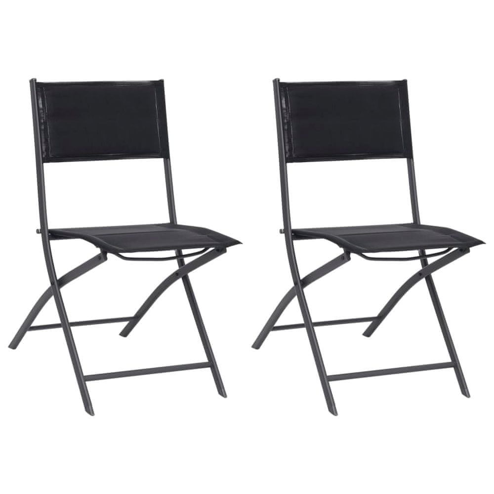 Vidaxl Skladacie vonkajšie stoličky 2 ks oceľ a textilén